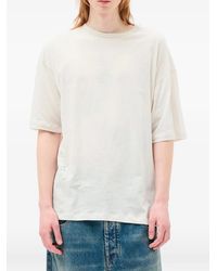 Ann Demeulemeester - T-Shirt En Coton Dieter À Slogan Imprimé - Lyst