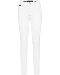 Philipp Plein - Denim High Waist Jegging Logo - Lyst
