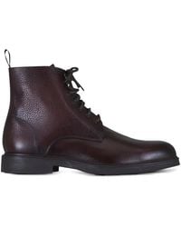 Aquatalia - Bernardo Textured Lace-Up Boots - Lyst