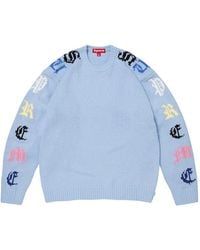Supreme - Old English Intarsia-Knit Sweater - Lyst