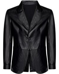 Franzese Collection - Single-Breasted Leather Blazer - Lyst