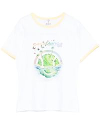 CASABLANCA - T-Shirt Beyond Destiny Longline Ringer - Lyst