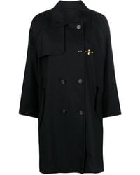 Fay - Double-breasted Cotton-linen Blend Trench Coat - Lyst