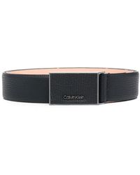 Calvin Klein - Logo-plaque Leather Belt - Lyst
