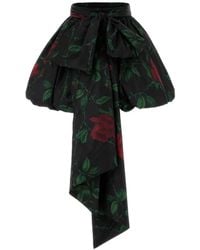 Blumarine - Rose-Print Bow-Detail Mini Skirt - Lyst