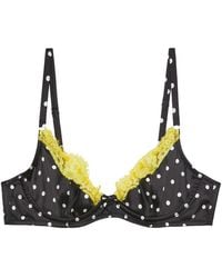 Fleur du Mal - Juliet Lace-Trim Polka-Dot Bra - Lyst