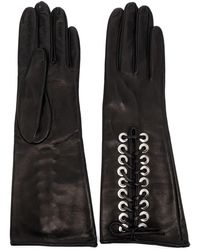 Manokhi - Lace-Up Leather Gloves - Lyst