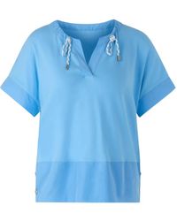 Marc Cain - Drawstring V-Neck T-Shirt - Lyst