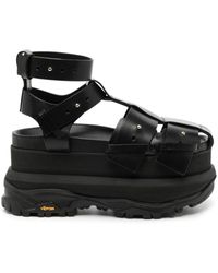 Sacai - Platform Leather Sandals - Lyst