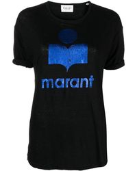 Isabel Marant - T-shirt Koldi en lin à logo imprimé - Lyst