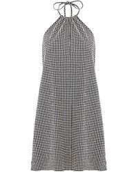 Hunza G - Mini Dress en Seersucker Check, Black Check - Lyst