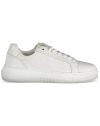 Calvin Klein - Baskets En Cuir À Logo Embossé - Lyst
