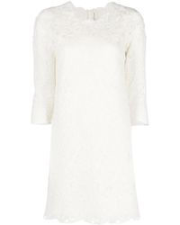 Ermanno Scervino - Robe Courte En Dentelle À Coupe Évasée - Lyst