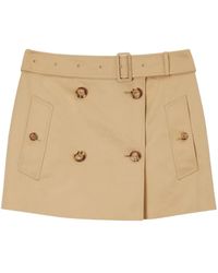 Burberry - Coordinated Waist Belt Cotton Mini-Skirt For - Lyst