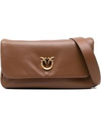 Pinko - Medium Click Soft Horizontal Birds-Detail Shoulder Bag - Lyst