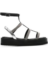 Peserico - Bead-detailed Leather Sandals - Lyst