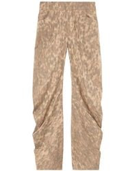 Ganni - Printed Cotton Trousers - Lyst
