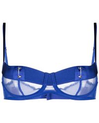 Agent Provocateur - Caity Sheer-panelled Satin Bra - Lyst