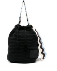 Jil Sander - Zigzag-stripe Knitted Bucket Bag - Lyst