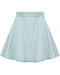 Nina Ricci - Logo-print Cotton Denim Skirt - Lyst