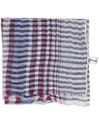 LA ROSE - Stripe-Pattern Frayed-Edge Scarf - Lyst