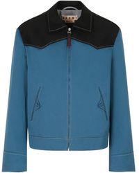 Marni - Water-Repellent Gabardine Jacket With Contrast Yokes - Lyst