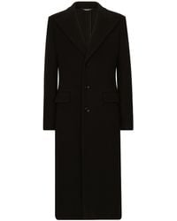 Dolce & Gabbana - Cappotto monopetto jersey lana tecnica - Lyst