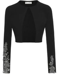 Oscar de la Renta - Sequin Embroidered Cardigan - Lyst