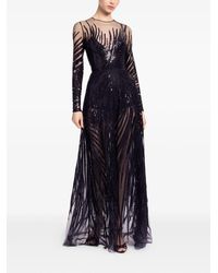 Elie Saab - Sequin Tulle Maxi Dress - Lyst