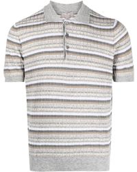 Canali - Textured-knit Polo Shirt - Lyst