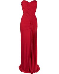 Hervé L. Leroux Strapless Fishtail Gown - Red