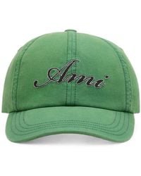 Ami Paris - Cotton Cap With Embroidery - Lyst