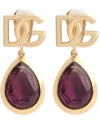 Dolce & Gabbana - Ohrringe Mit Logo-Schild - Lyst