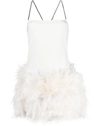 The Attico - Fujiko Feather-Trimmed Minidress - Lyst