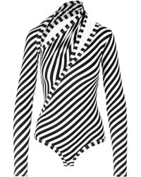 Ioana Ciolacu - Cut-Out-Body Mit Diagonalen Streifen - Lyst