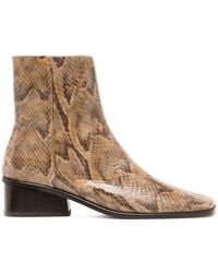 Rejina Pyo - Rise Snakeskin-print Leather Ankle Boots - Lyst