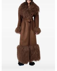 GIUSEPPE DI MORABITO - Shearling-Trim Belted Coat - Lyst