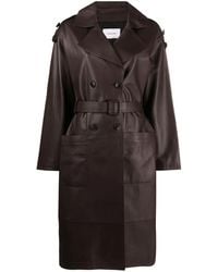 Yves Salomon - Double-Breasted Leather Trench Coat - Lyst