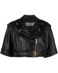 Versace - Cropped-Jacke aus Leder - Lyst
