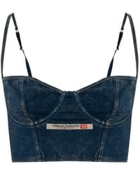 DIESEL - Sheila-Dnm Logo-Patch Bra - Lyst