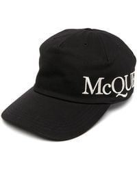 Alexander McQueen - Baseballmütze mit übergroßem Logo, schwarze Baumwolle - Lyst