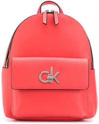 Calvin Klein Zaino con placca logo - Rosa