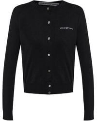 Alexander Wang - Crystal-Embellished-Logo Cardigan - Lyst