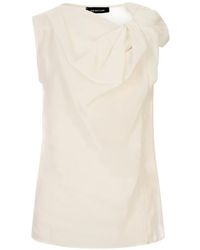 Fabiana Filippi - Knotted-Detail Sleeveless Blouse - Lyst