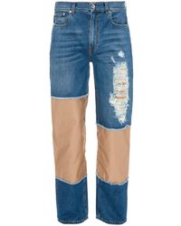 JW Anderson - Distressed Patchwork Straight-leg Jeans - Lyst