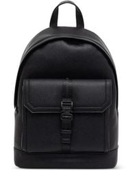 ARMANI EXCHANGE - Buckle-Fastening Pebbled Backpack - Lyst