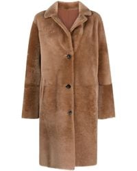 Arma - Manteau en peau lainée à simple boutonnage - Lyst