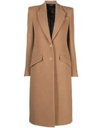 Versace - Single-breasted Camel Hair Coat - Lyst