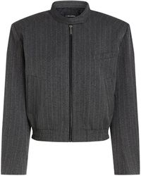 KARL LAGERFELD - Pinstripe Tailored Bomber Jacket - Lyst