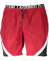 KARL LAGERFELD - Logo-Waistband Drawstring Swim Shorts - Lyst